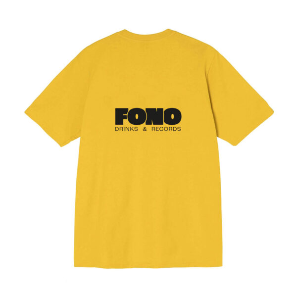 T-shirt jaune 100% coton avec le logo de Fono